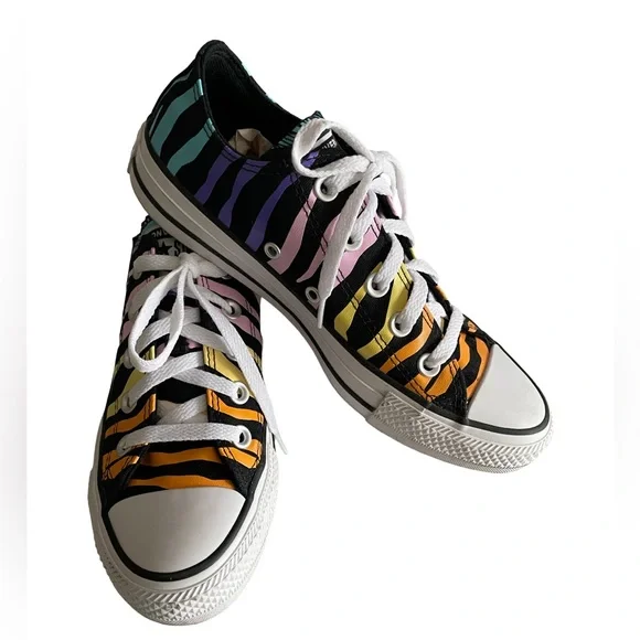 Converse Chuck Taylor All Star Multicolor Animal Stripe Low Top Sneakers Size 6 - Picture 3 of 13